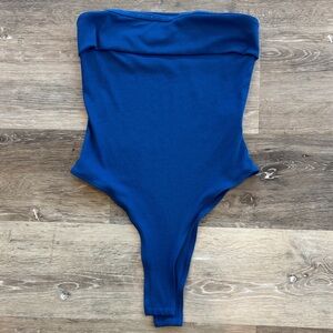 Strapless Royal Blue Bodysuit
